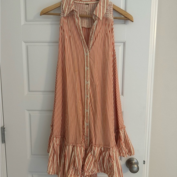Free People Orange and Cream Dress/tunic - Picture 4 of 5